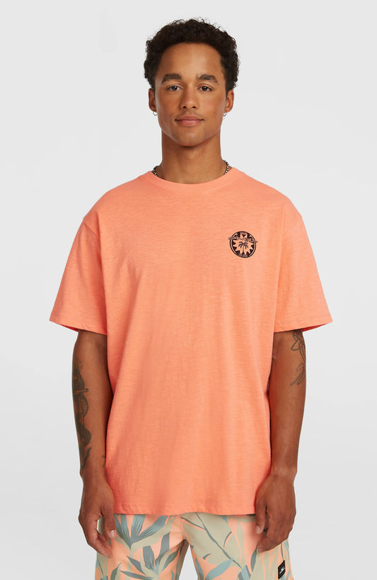 O’Neill Slub Back Print T-Shirt Men Funky Peach