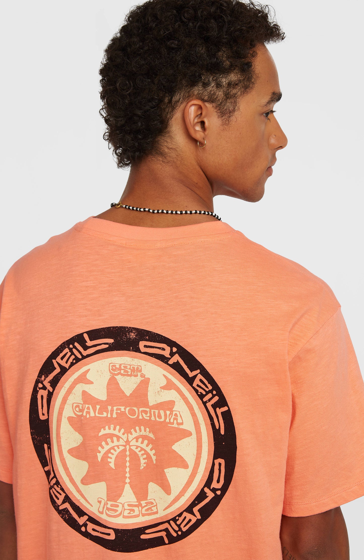 O’Neill Slub Back Print T-Shirt Men Funky Peach