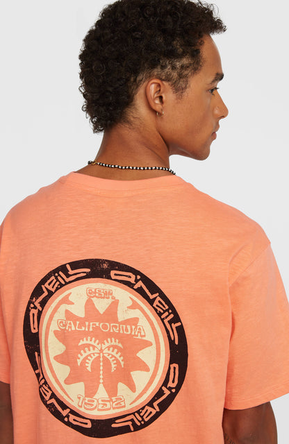 O’Neill Slub Back Print T-Shirt Men Funky Peach