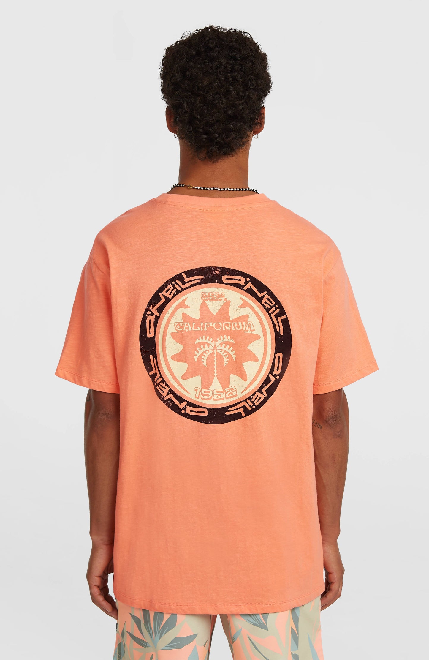 O’Neill Slub Back Print T-Shirt Men Funky Peach