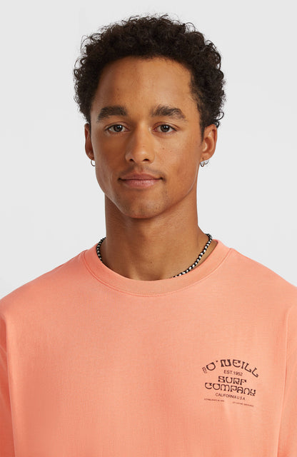 Melange Chest Print T-Shirt Men Funky Peach