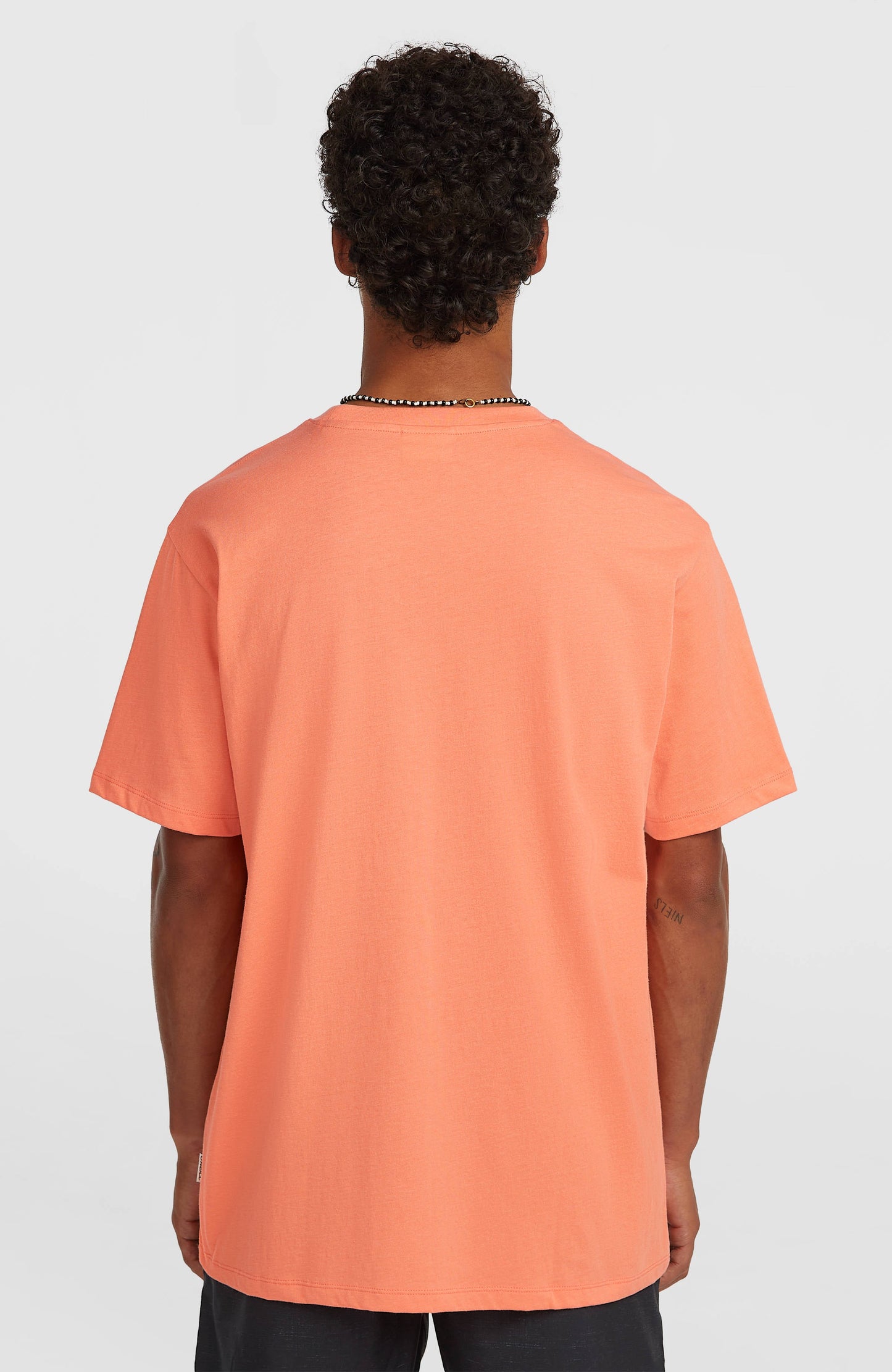 Melange Chest Print T-Shirt Men Funky Peach