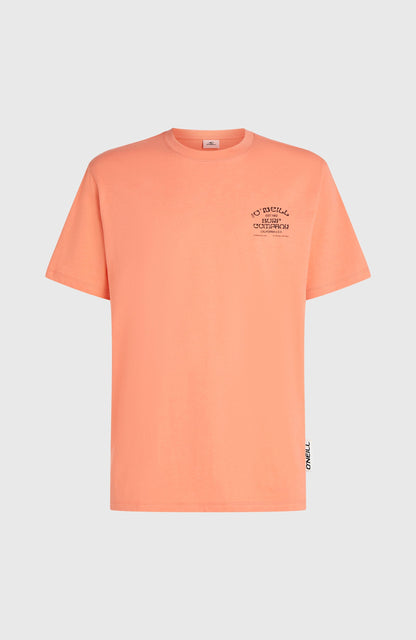 Melange Chest Print T-Shirt Men Funky Peach