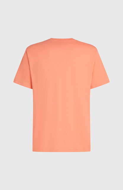 Melange Chest Print T-Shirt Men Funky Peach