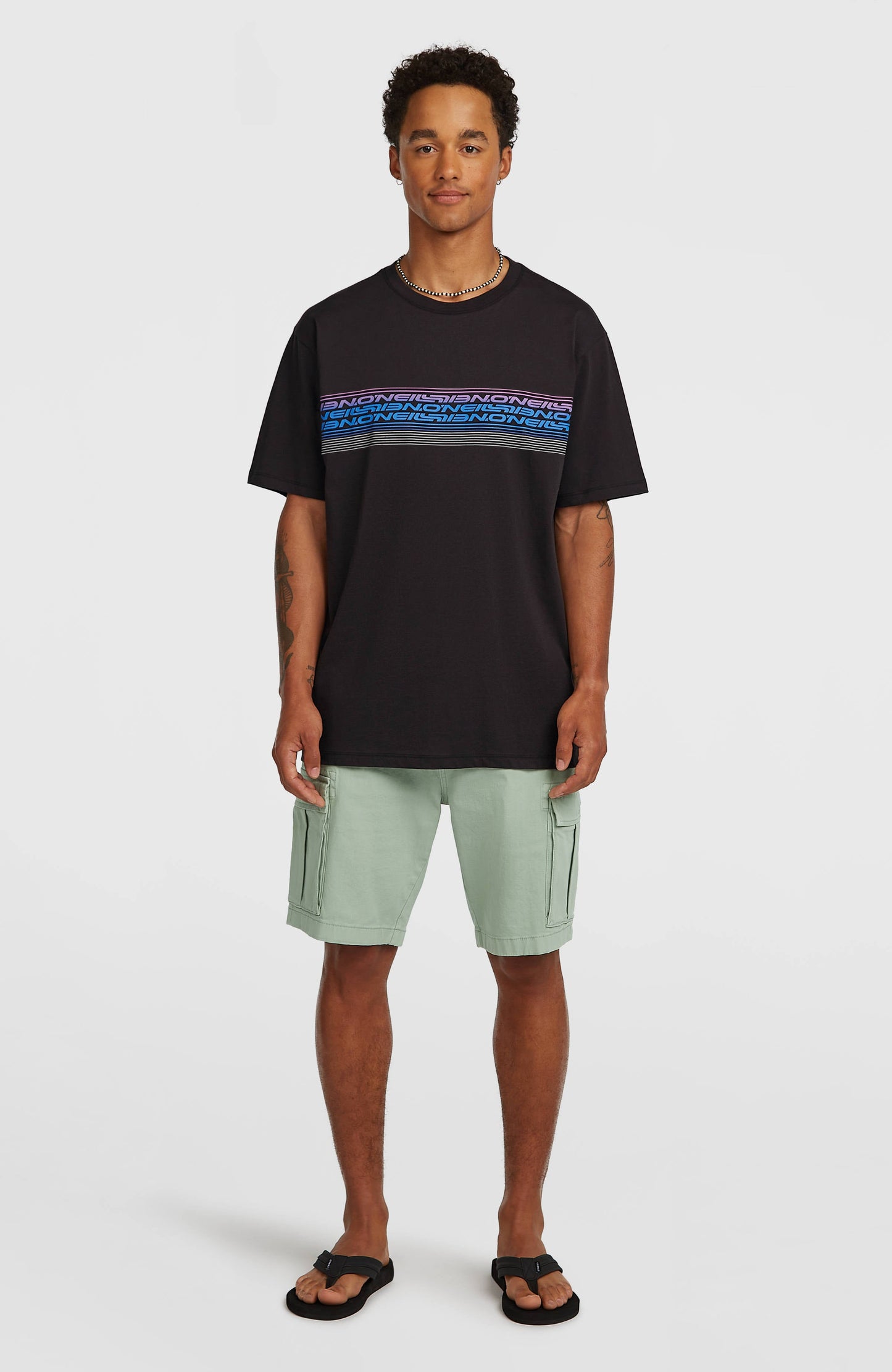 O’Neill Logo Stripe T-Shirt Men Black Out