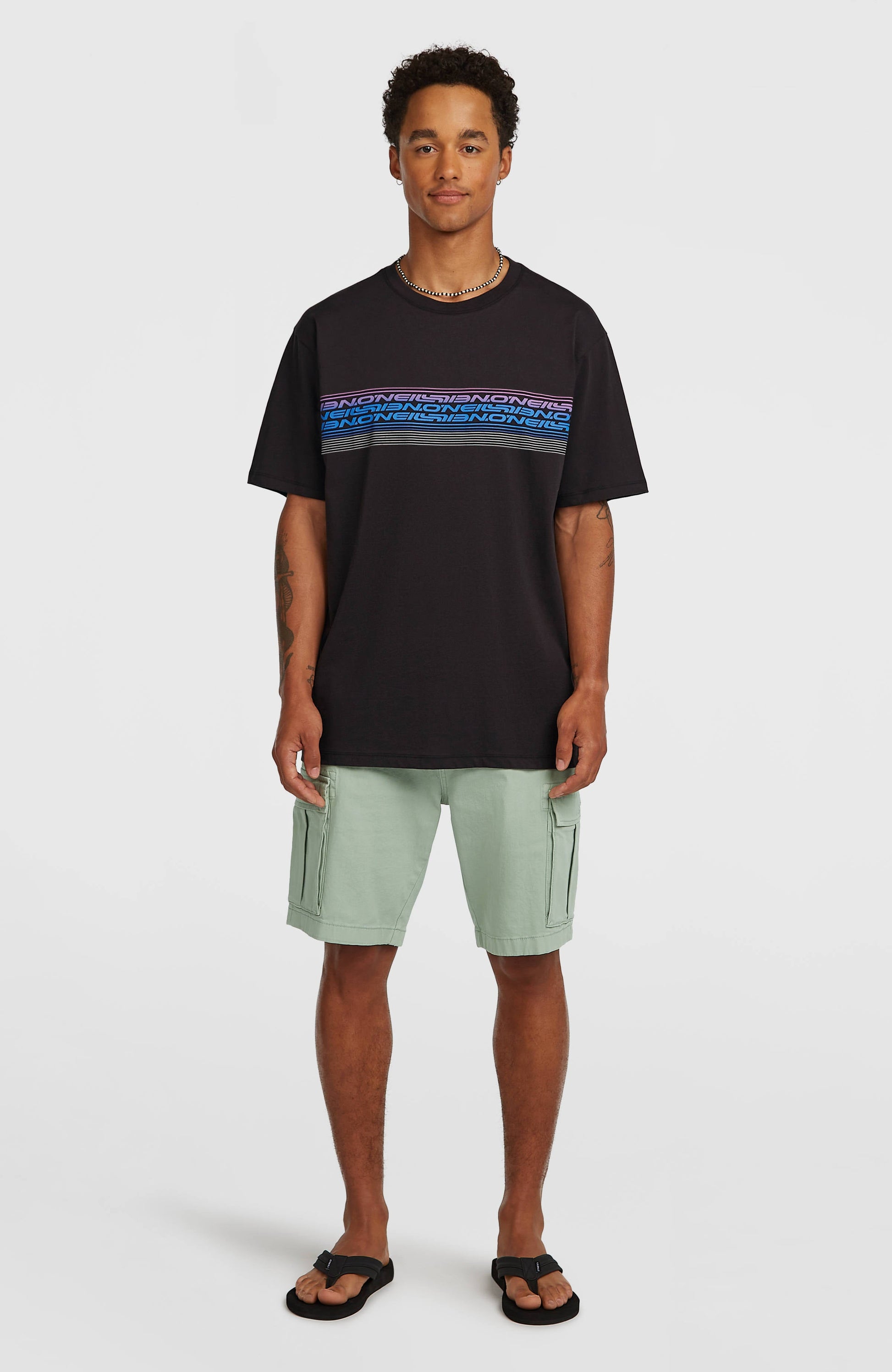 O’Neill Logo Stripe T-Shirt Men Black Out