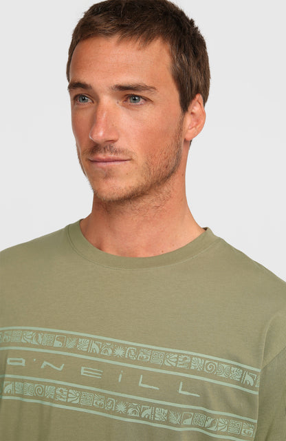 O’Neill Flower Stripe T-Shirt Men Avery Fern