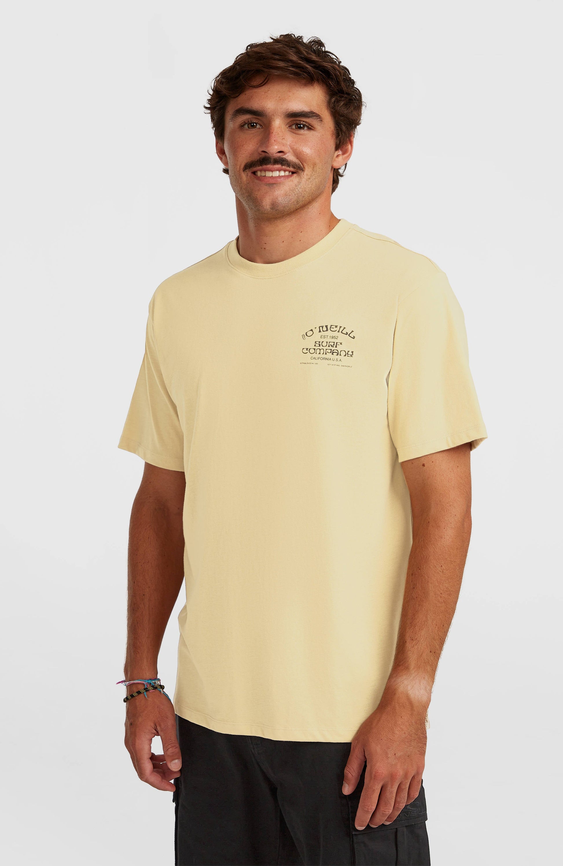 Melange Chest Print T-Shirt Men Cocoa Sand