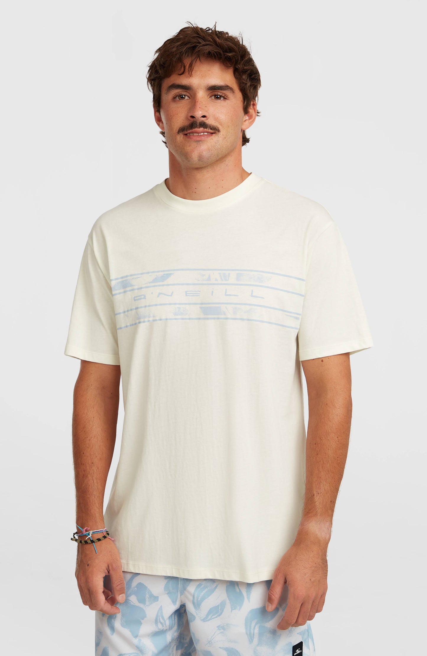 O’Neill Flower Stripe T-Shirt Men Snow White