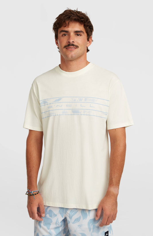 O’Neill Flower Stripe T-Shirt Men Snow White