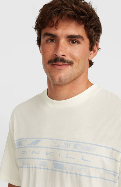 O’Neill Flower Stripe T-Shirt Men Snow White