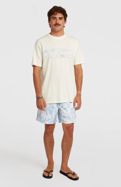 O’Neill Flower Stripe T-Shirt Men Snow White