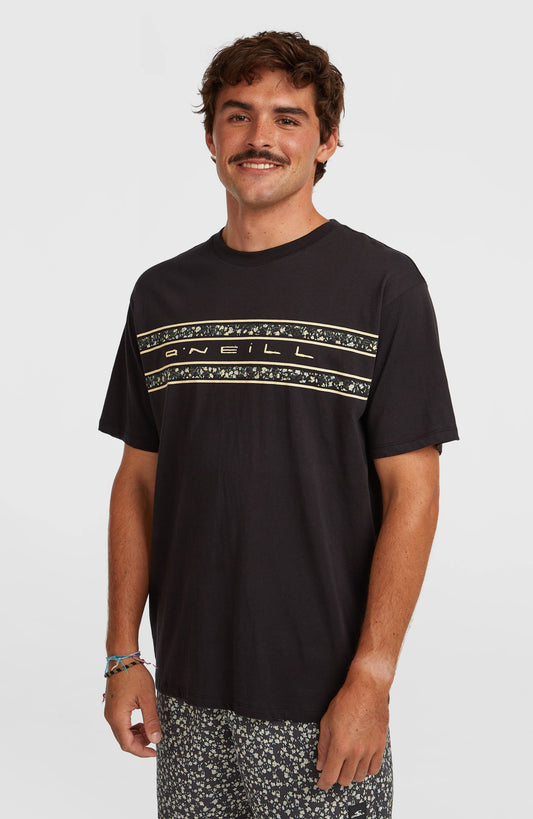 O’Neill Flower Stripe T-Shirt Men Black Out