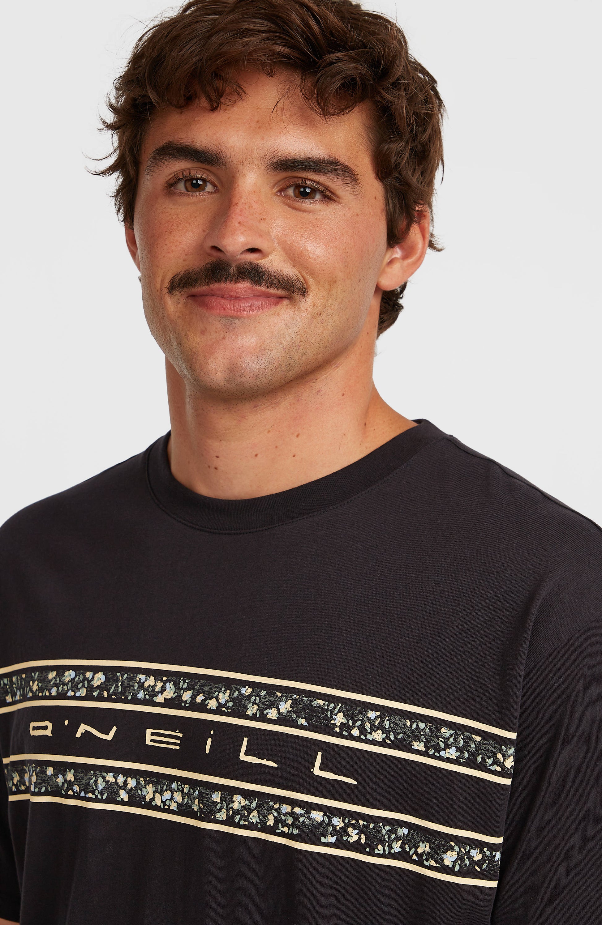 O’Neill Flower Stripe T-Shirt Men Black Out