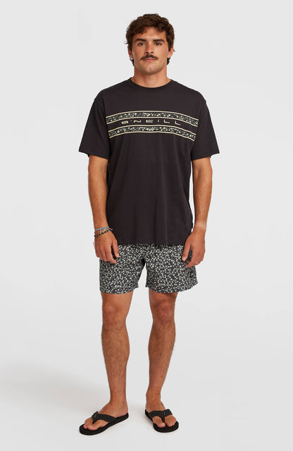 O’Neill Flower Stripe T-Shirt Men Black Out