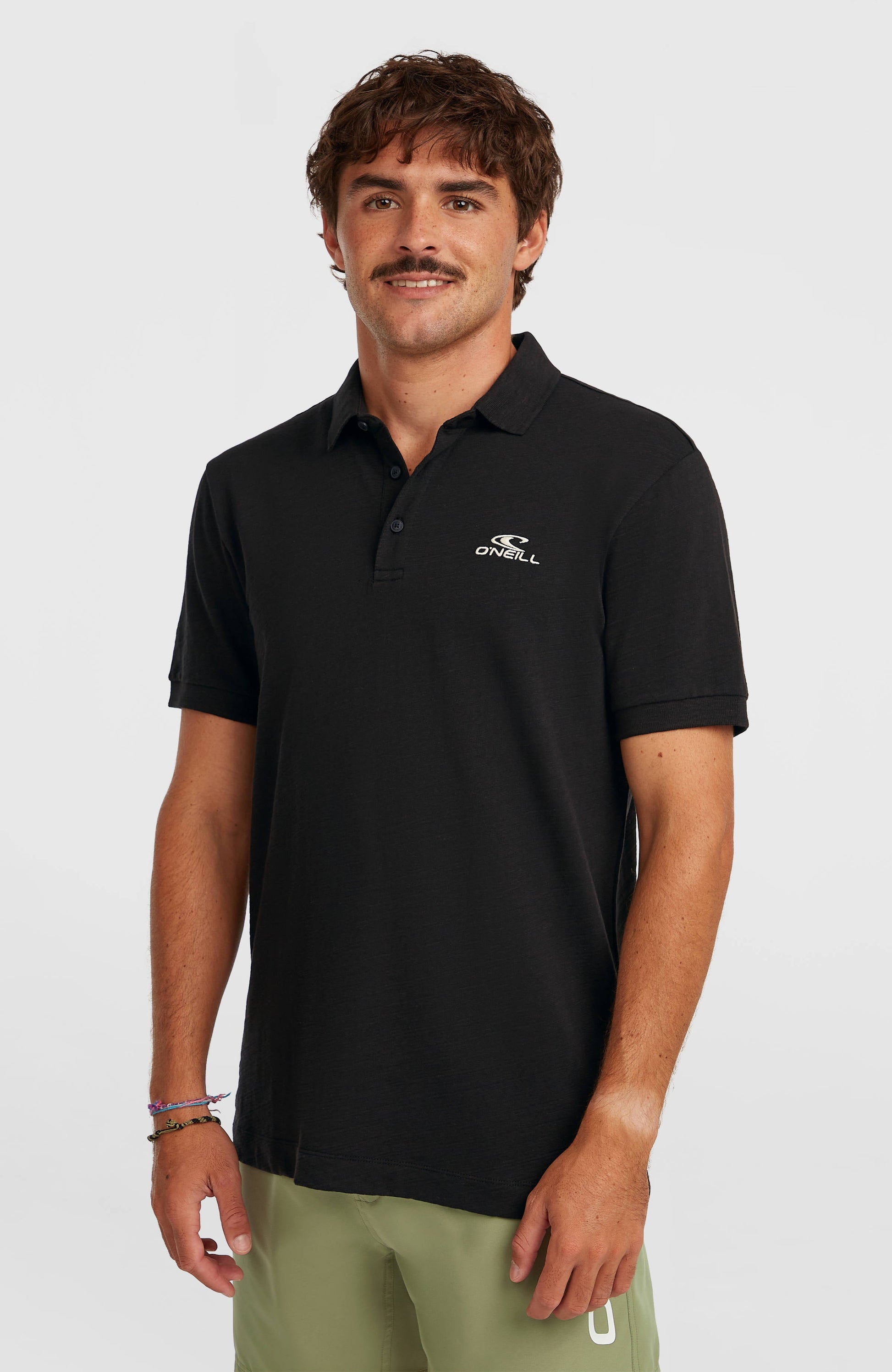 Slub Polo Men Black Out