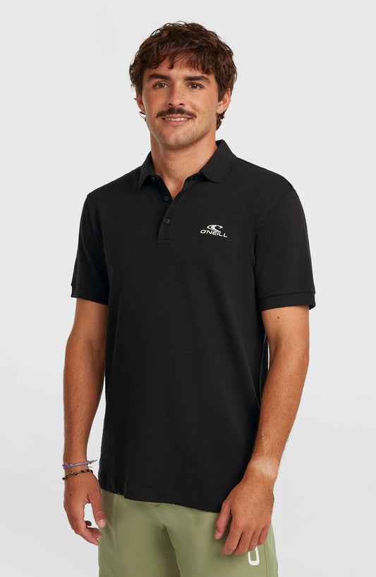 Slub Polo Men Black Out