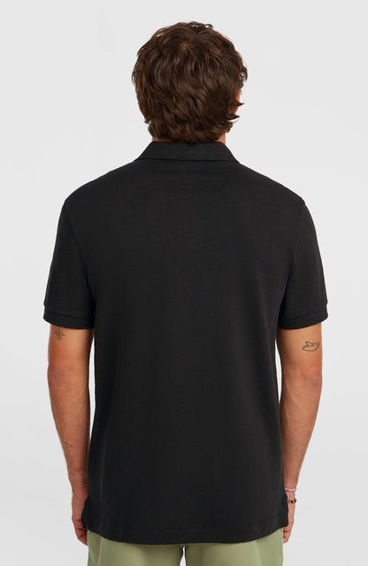 Slub Polo Men Black Out