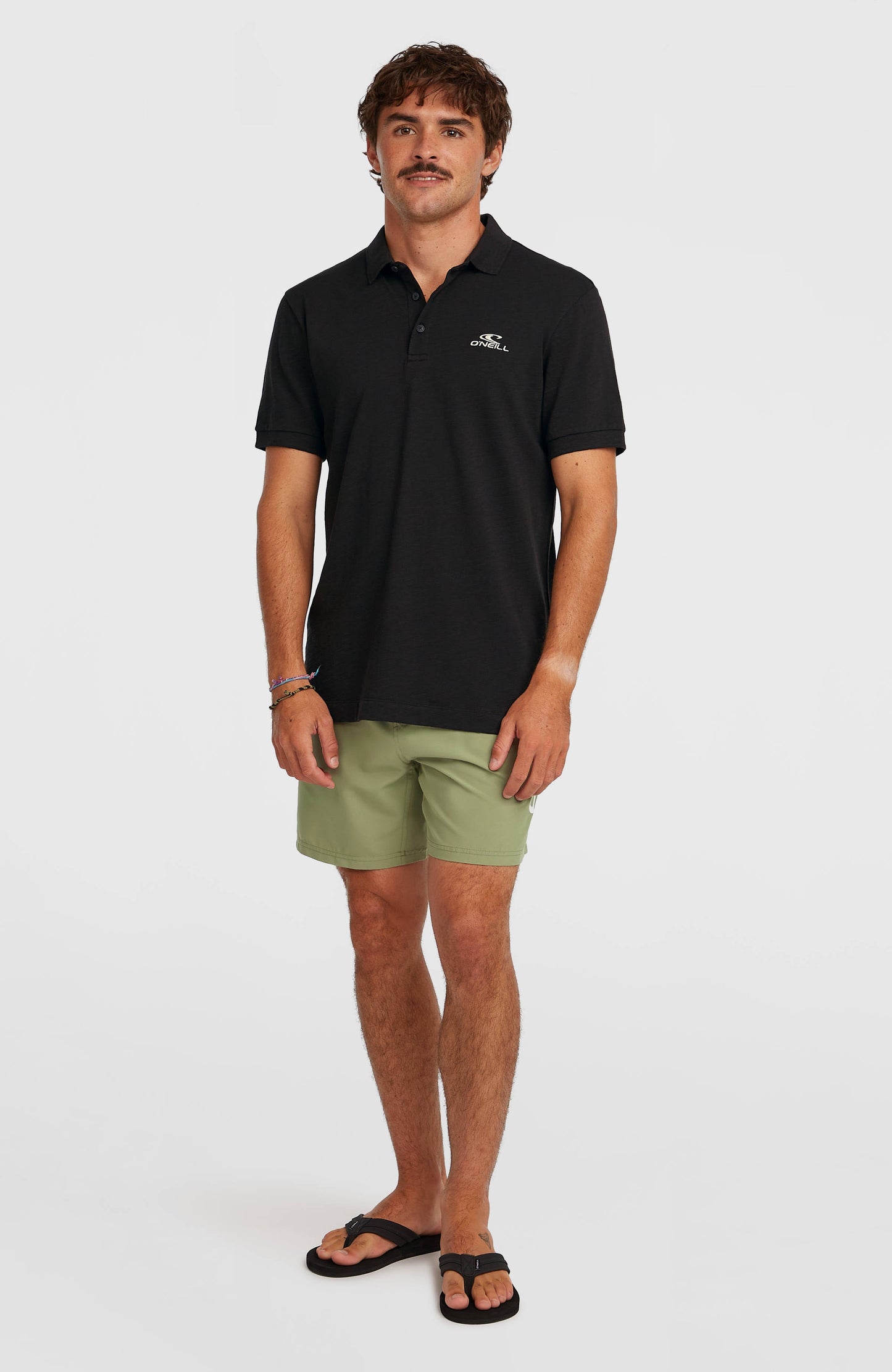 Slub Polo Men Black Out