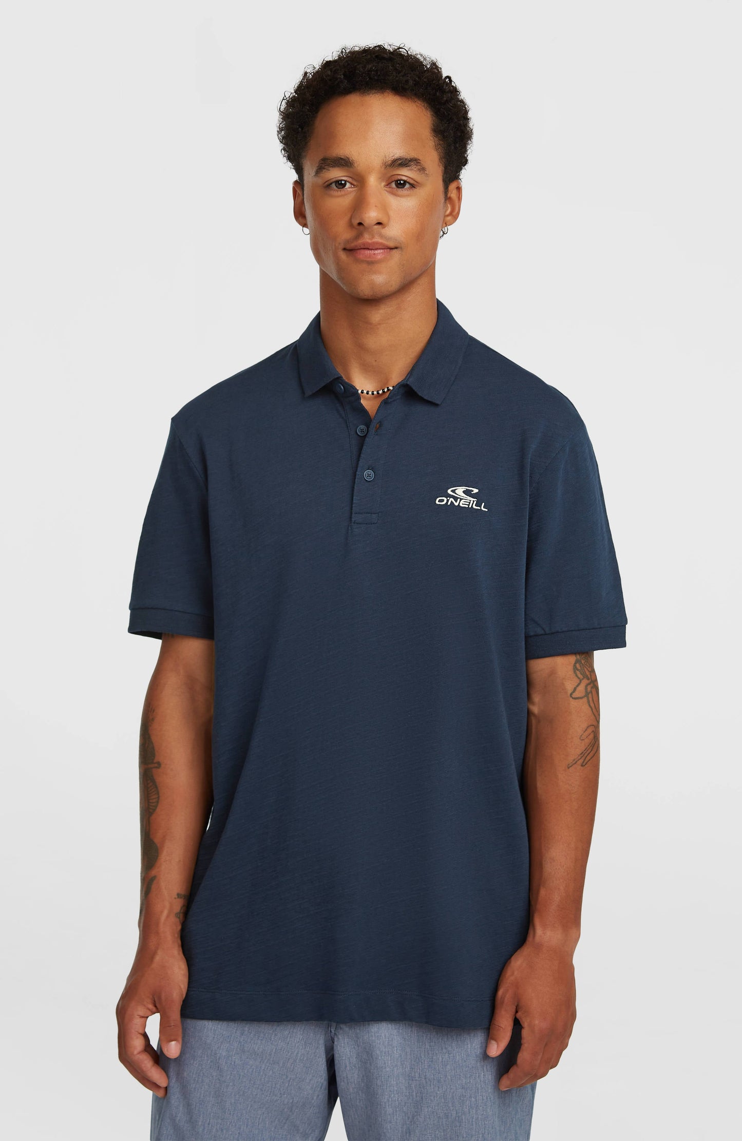 Slub Polo Men Ink Blue