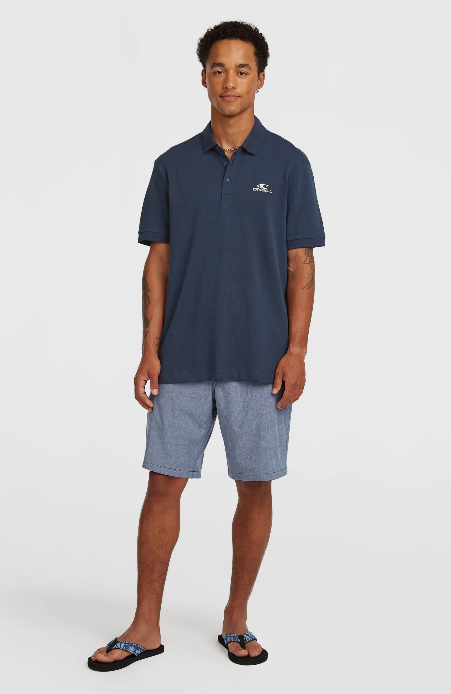Slub Polo Men Ink Blue