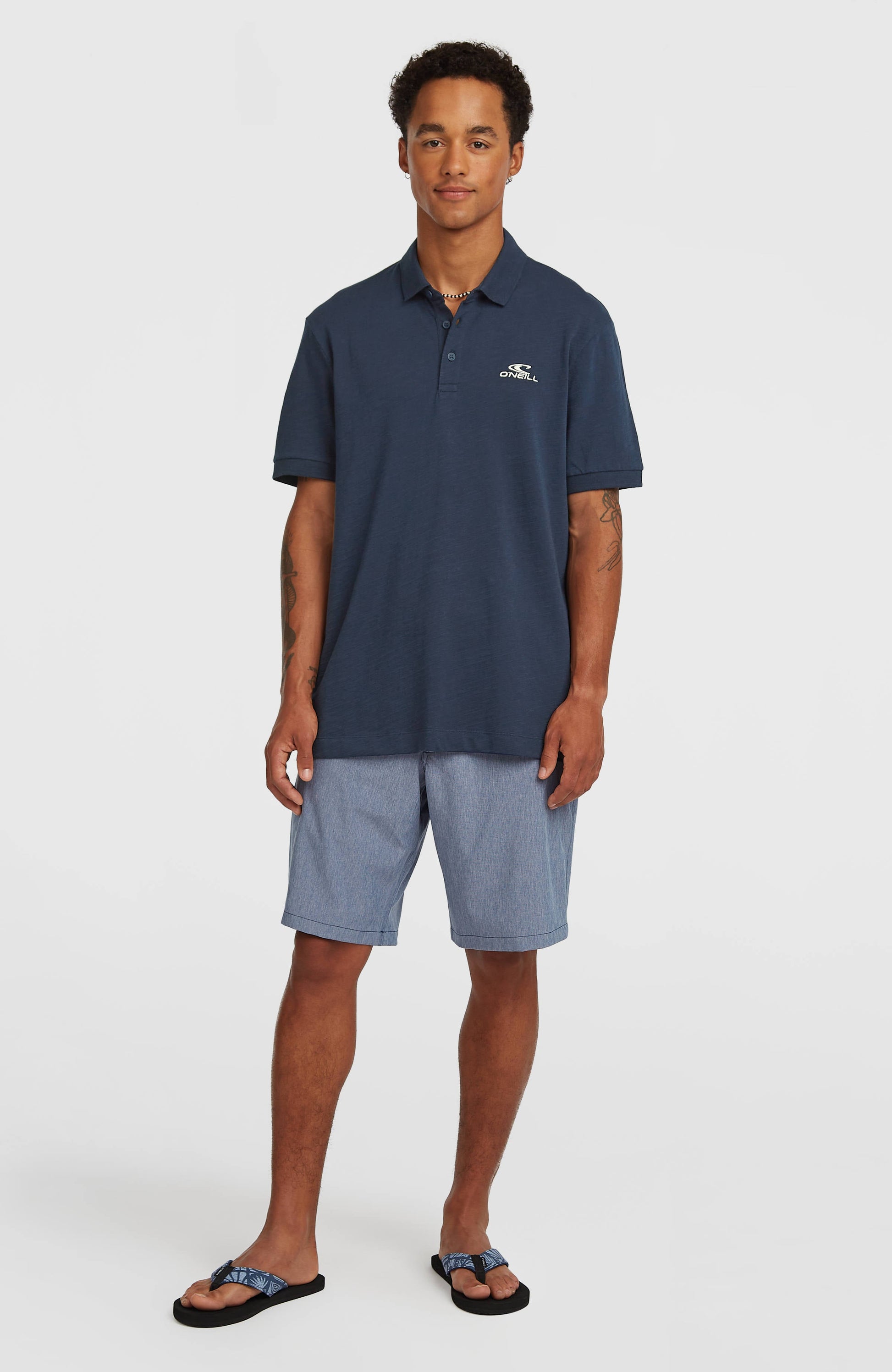 Slub Polo Men Ink Blue