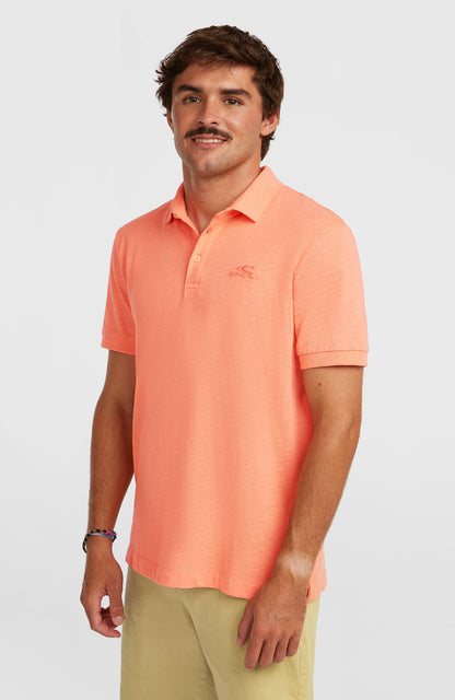 Slub Polo Men Funky Peach