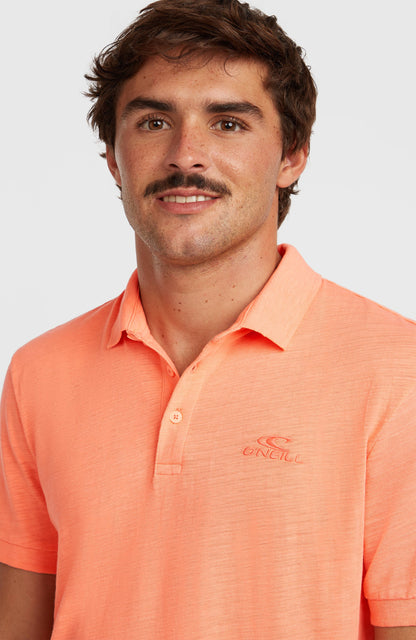 Slub Polo Men Funky Peach