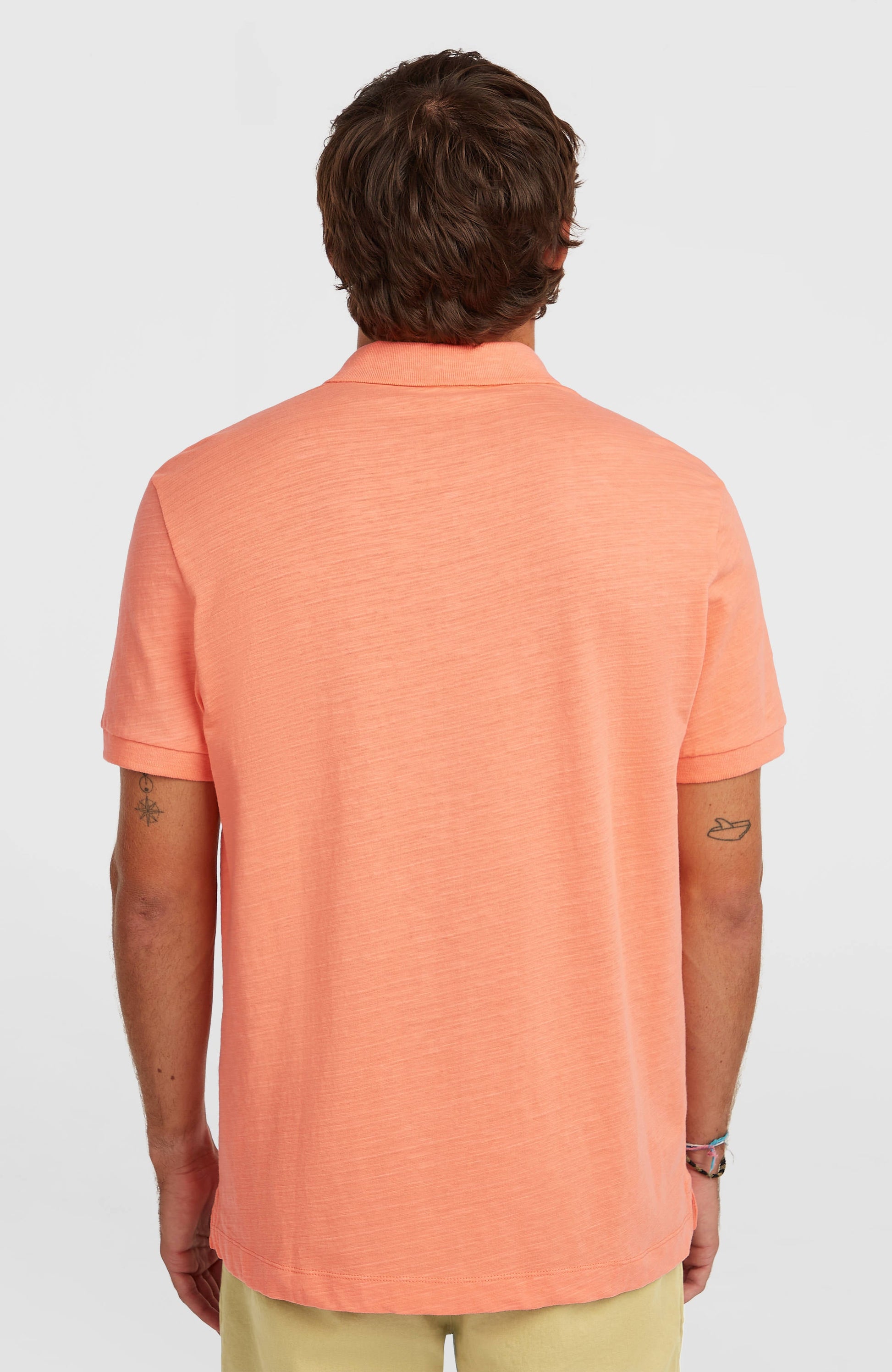 Slub Polo Men Funky Peach
