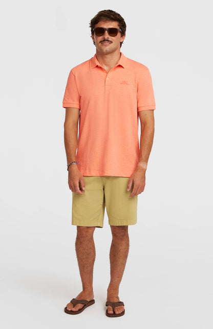 Slub Polo Men Funky Peach
