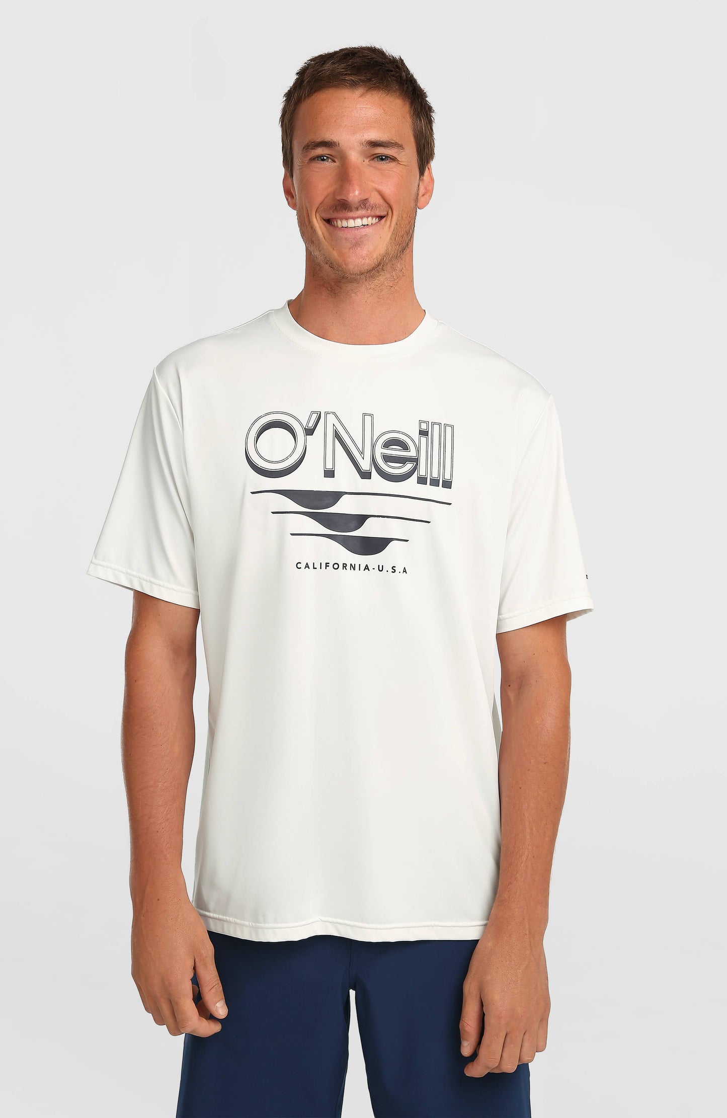 O'Neill Hybrid UPF 50+ Polygiene Graphic T-Shirt Men Snow White