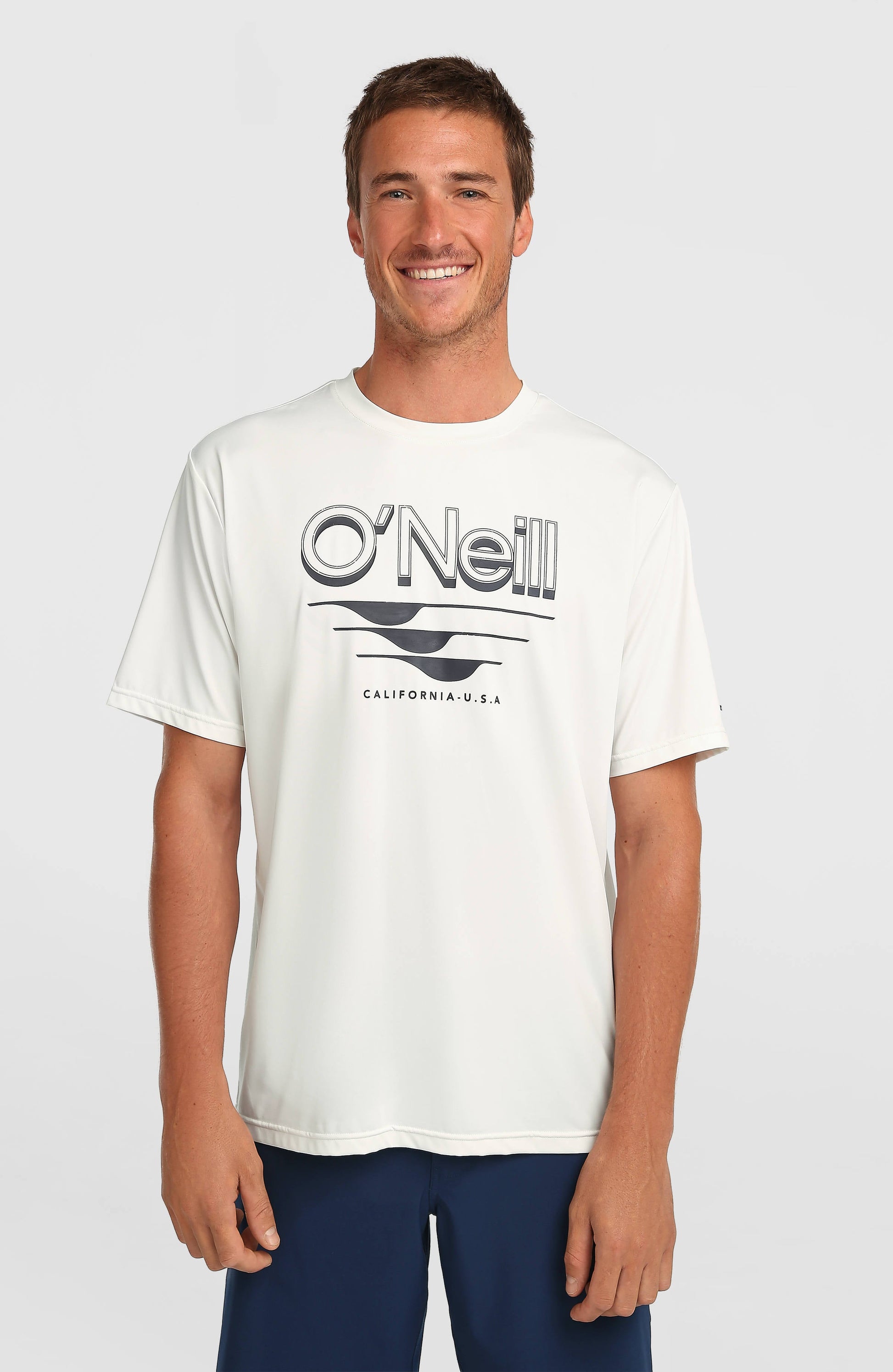 O'Neill Hybrid UPF 50+ Polygiene Graphic T-Shirt Men Snow White