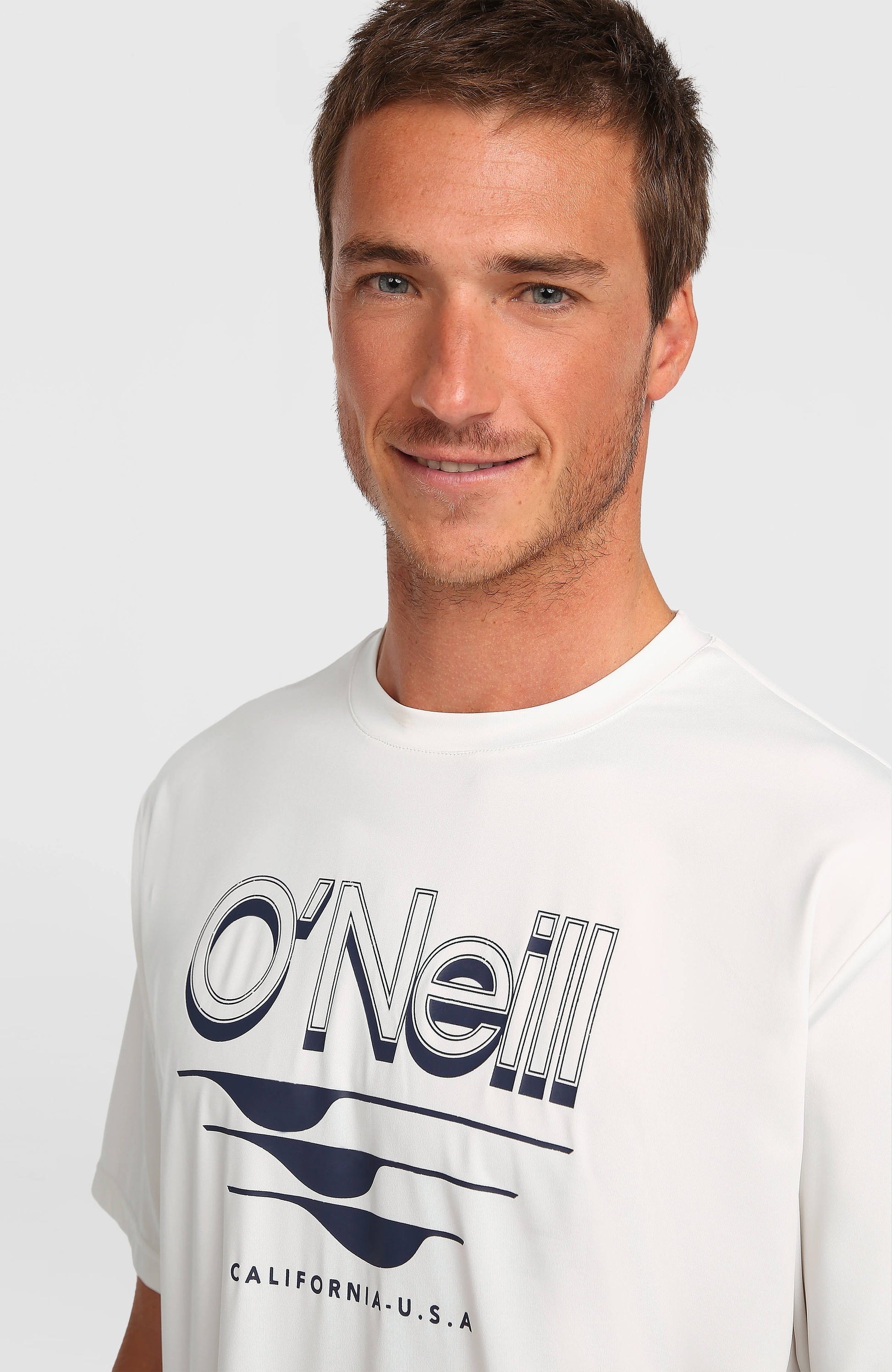 O'Neill Hybrid UPF 50+ Polygiene Graphic T-Shirt Men Snow White