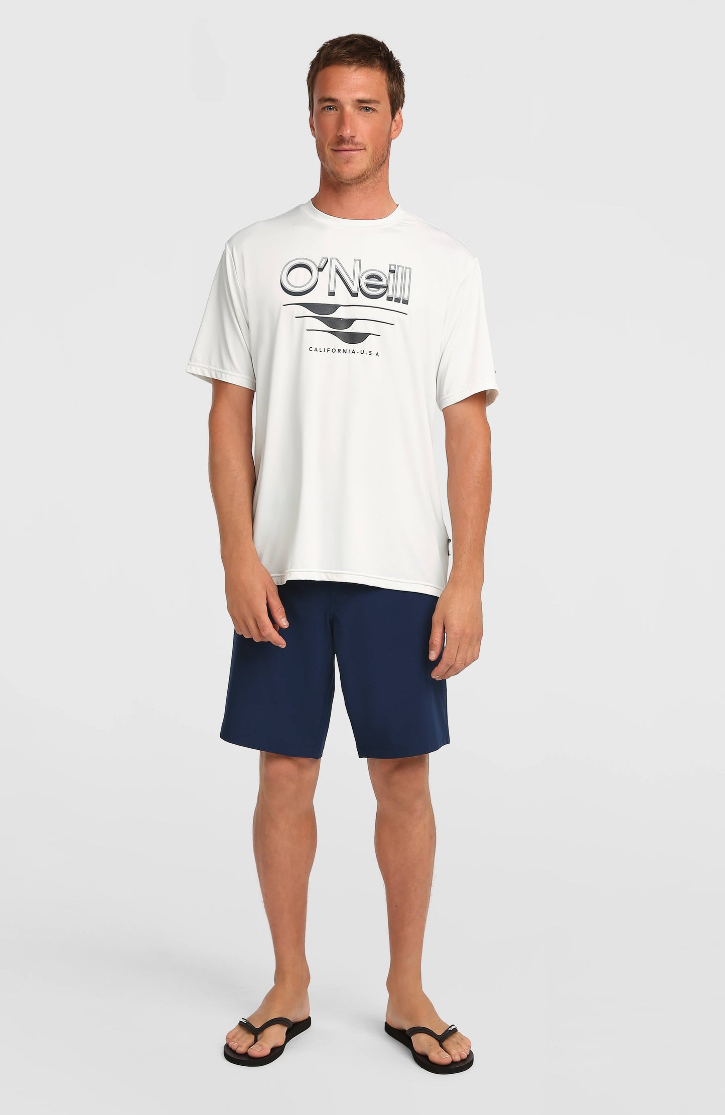O'Neill Hybrid UPF 50+ Polygiene Graphic T-Shirt Men Snow White