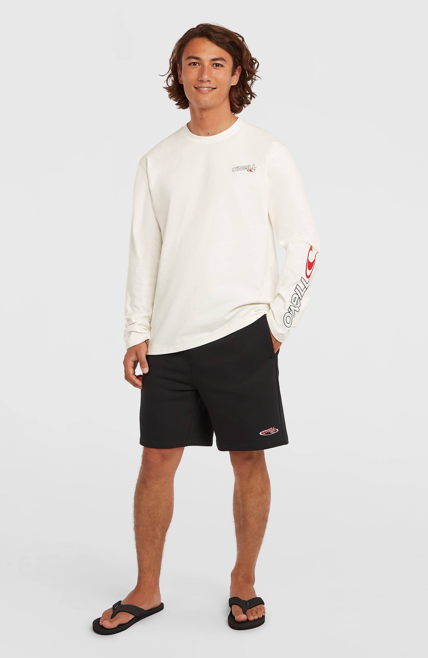 Essentials 90s Logo Long-Sleeve T-Shirt Men Snow White