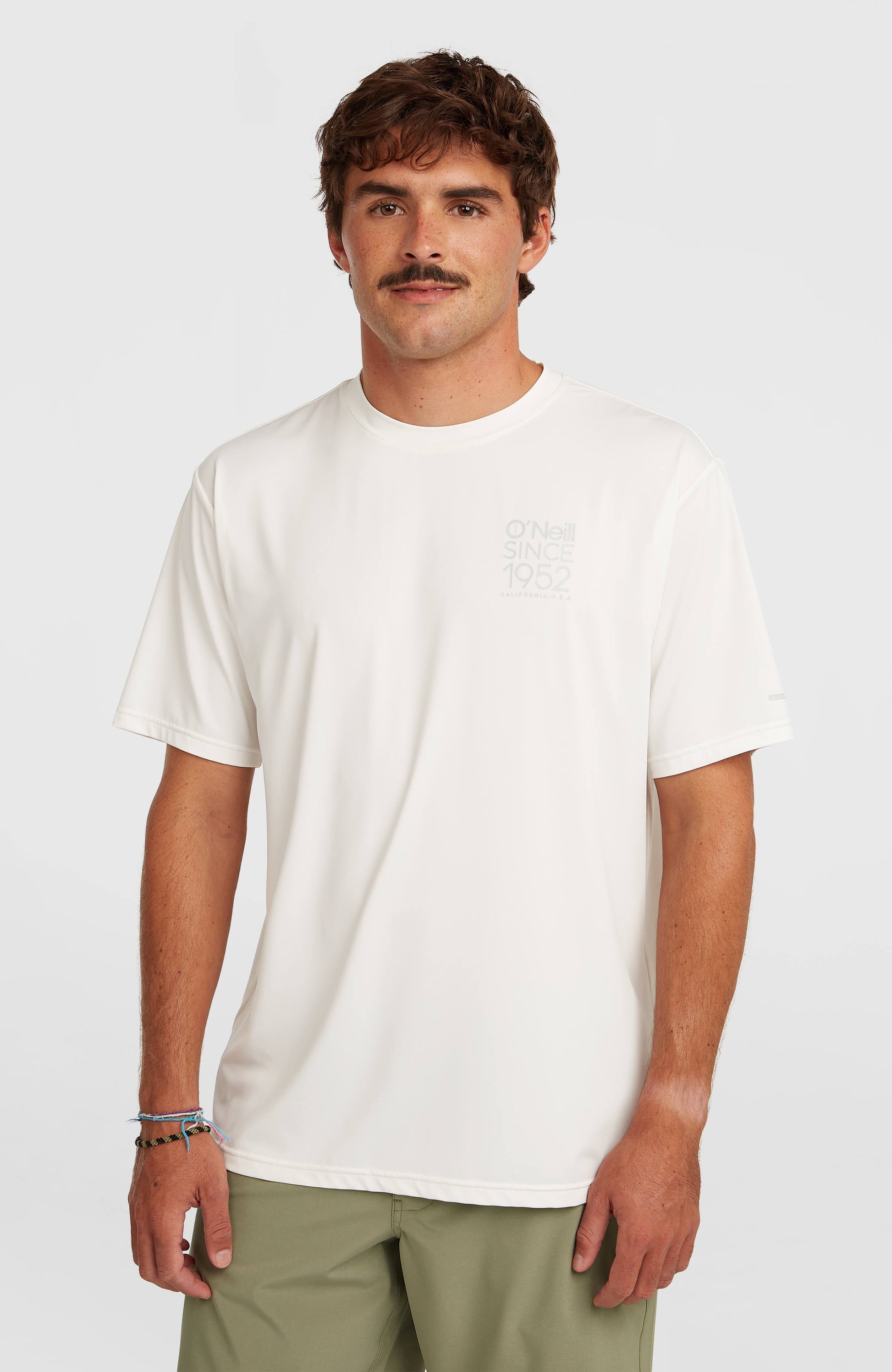O'Neill Hybrid UPF 50+ Polygiene Back-Print T-Shirt Men Snow White