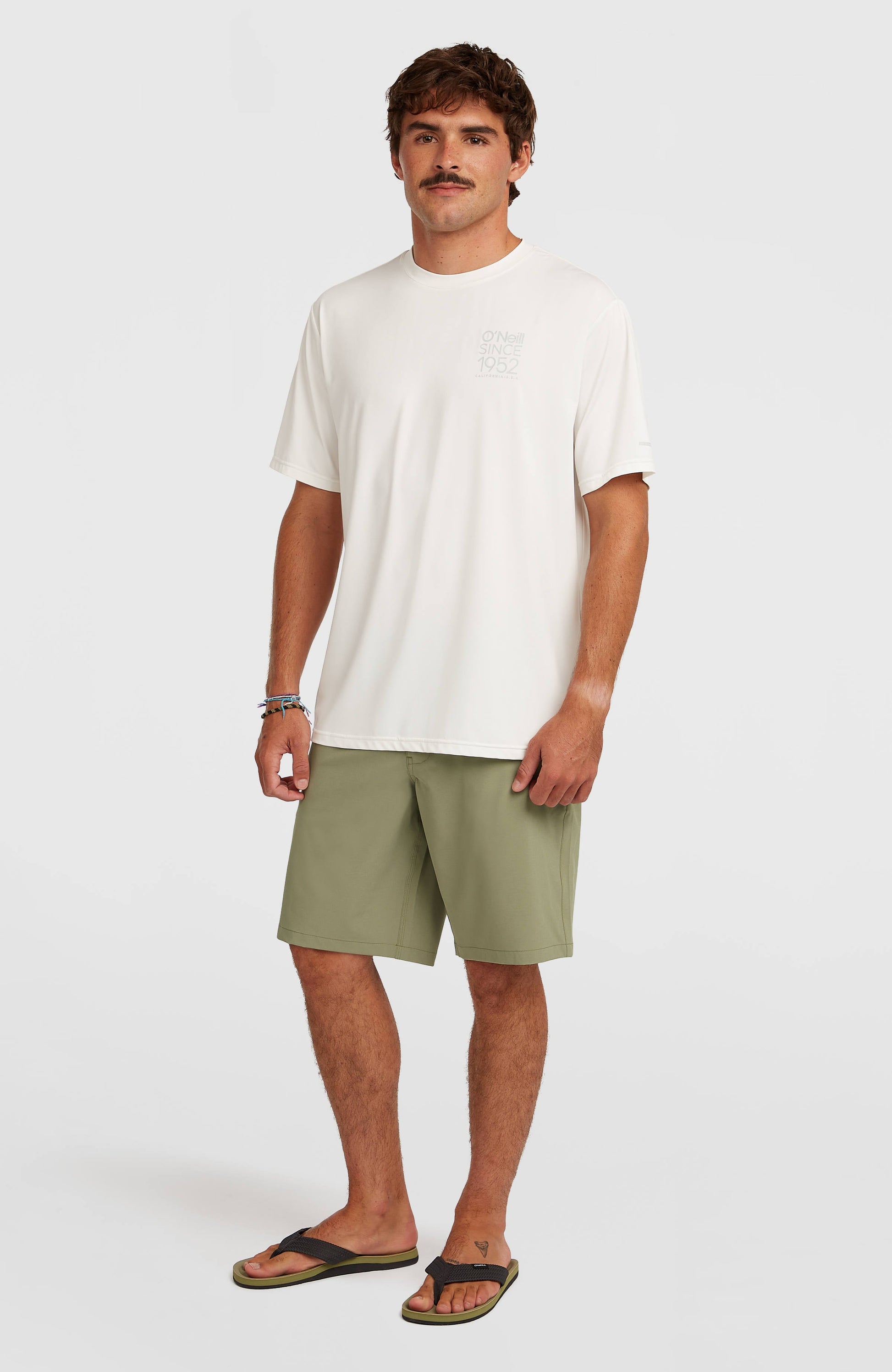 O'Neill Hybrid UPF 50+ Polygiene Back-Print T-Shirt Men Snow White