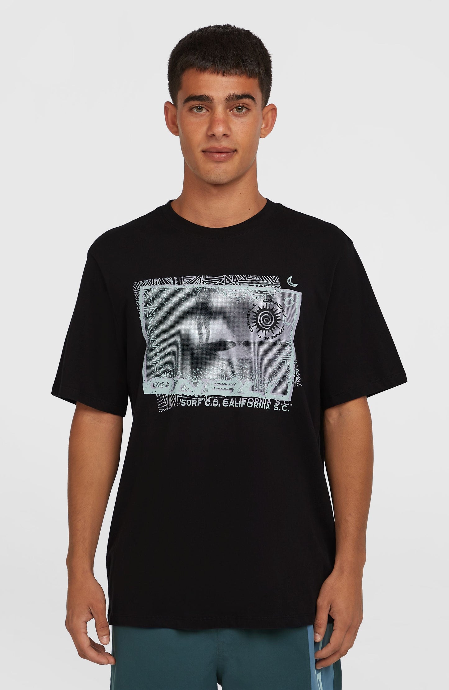 Photo Print T-Shirt Men Black Out