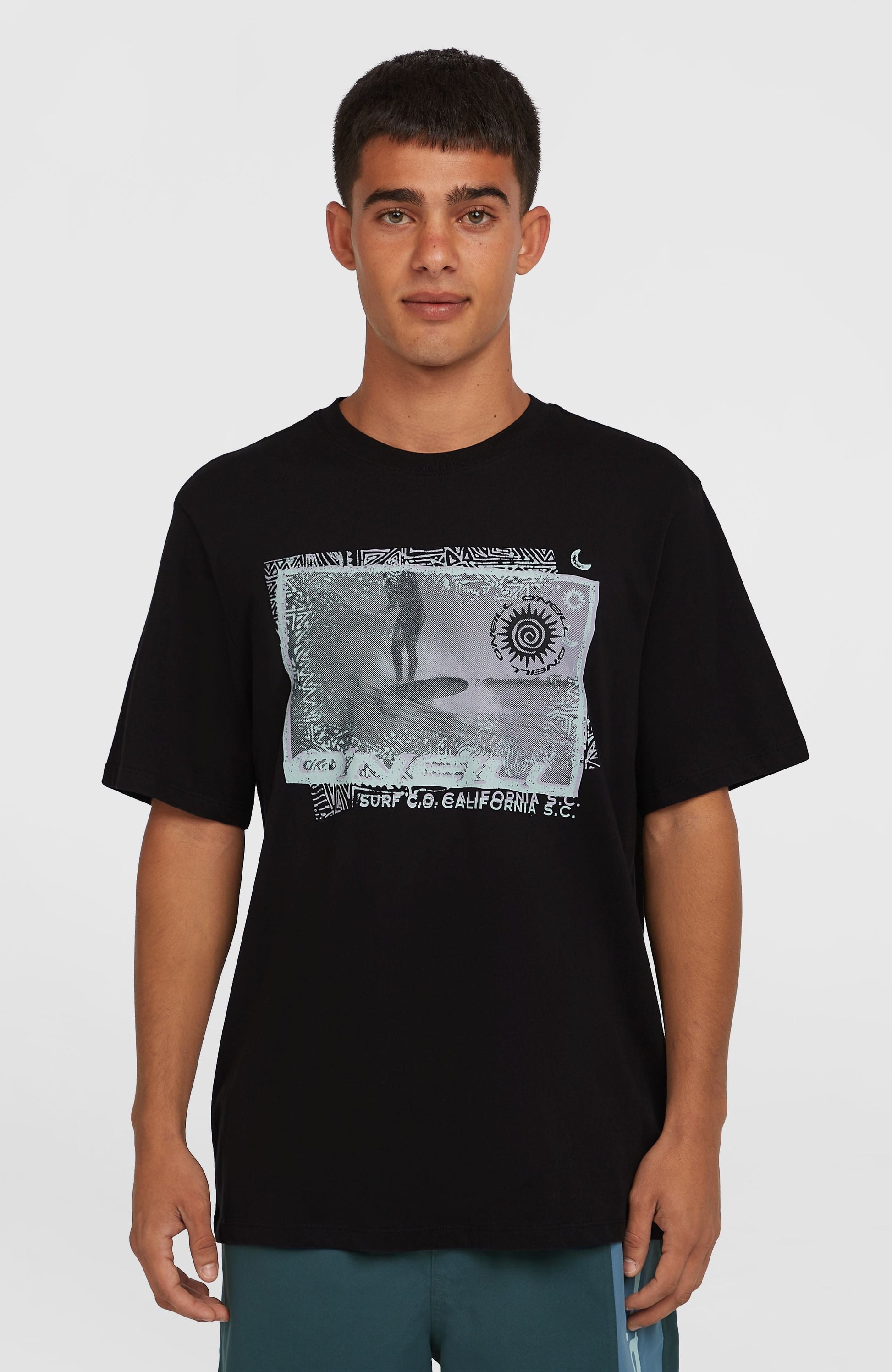Photo Print T-Shirt Men Black Out