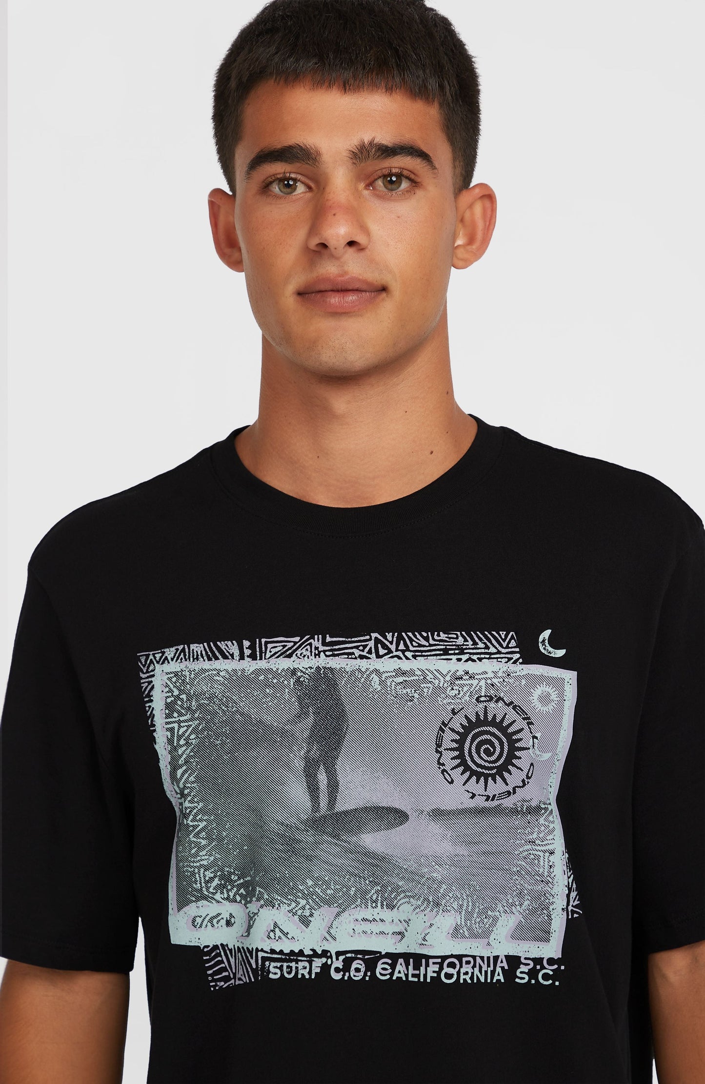 Photo Print T-Shirt Men Black Out