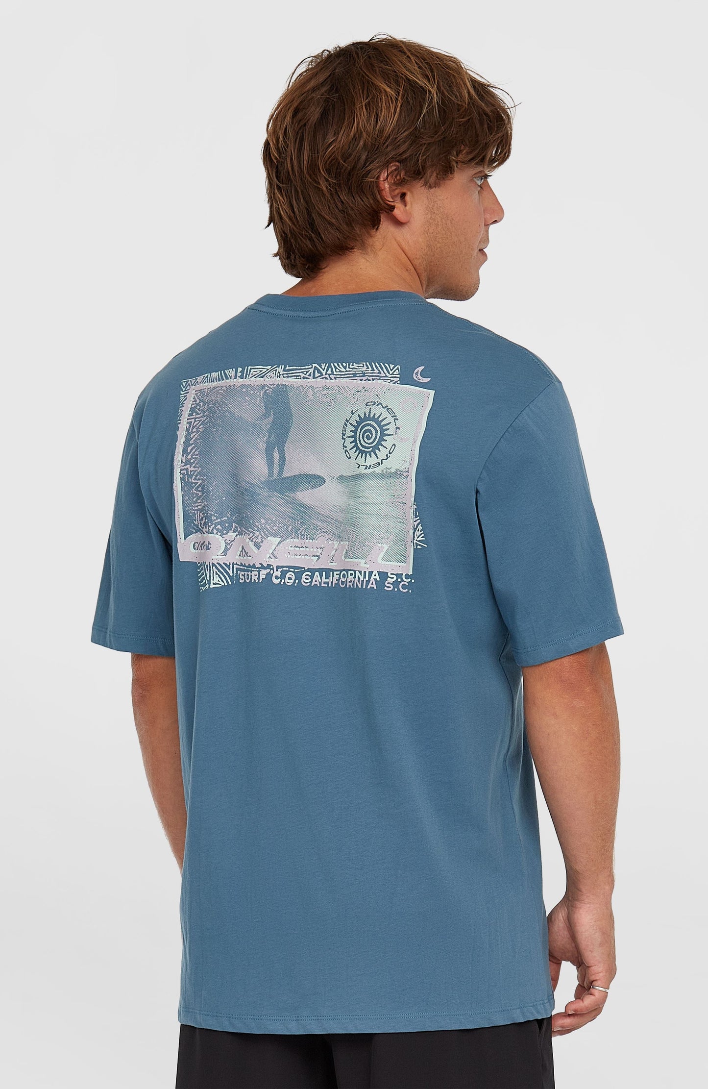 Photo Print T-Shirt Men Copen Blue