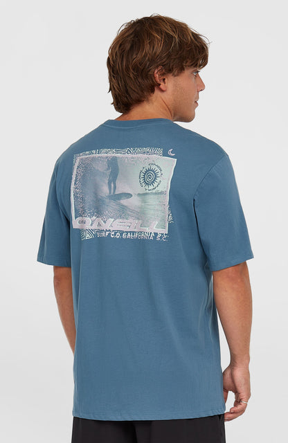 Photo Print T-Shirt Men Copen Blue