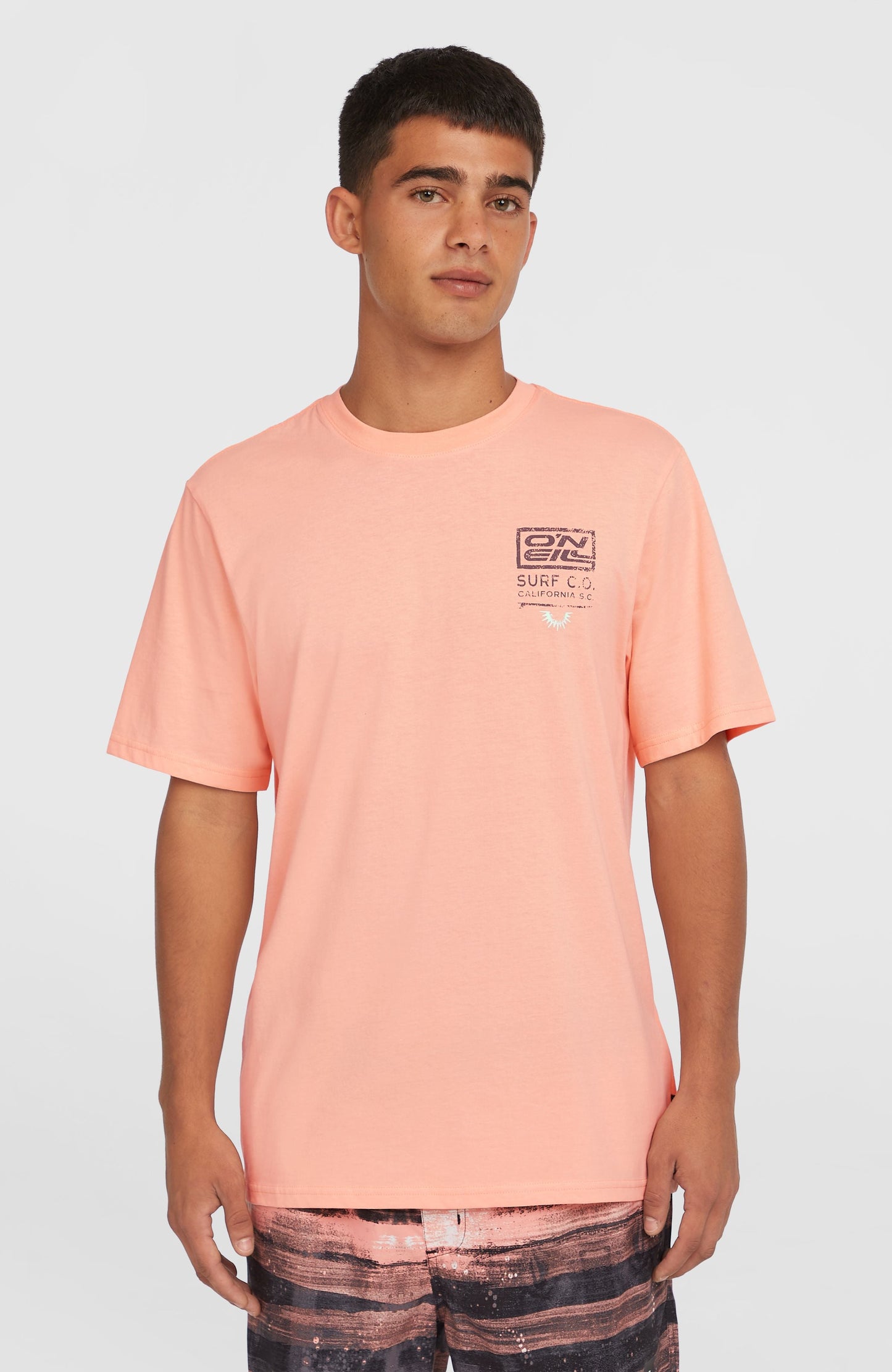 Retro Graphic T-Shirt Men Coral Pop