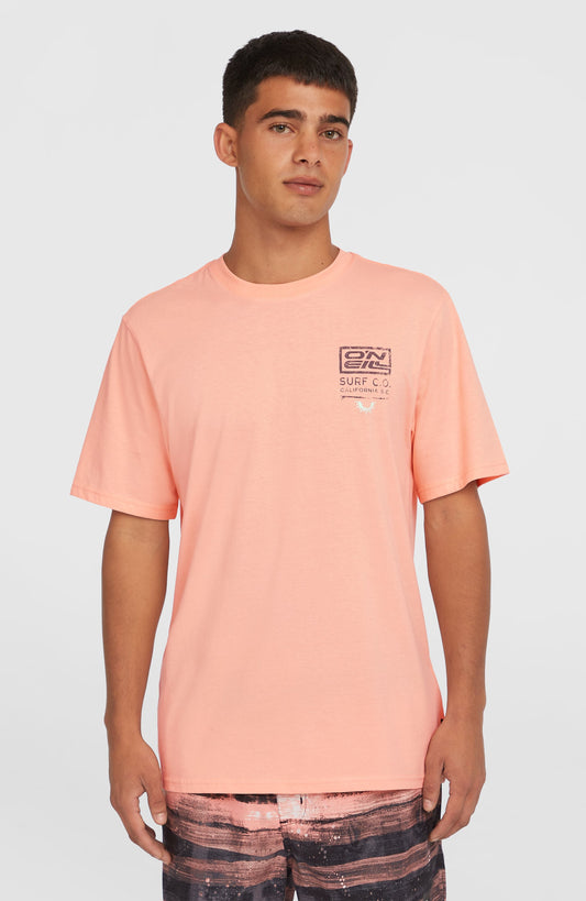 Retro Graphic T-Shirt Men Coral Pop