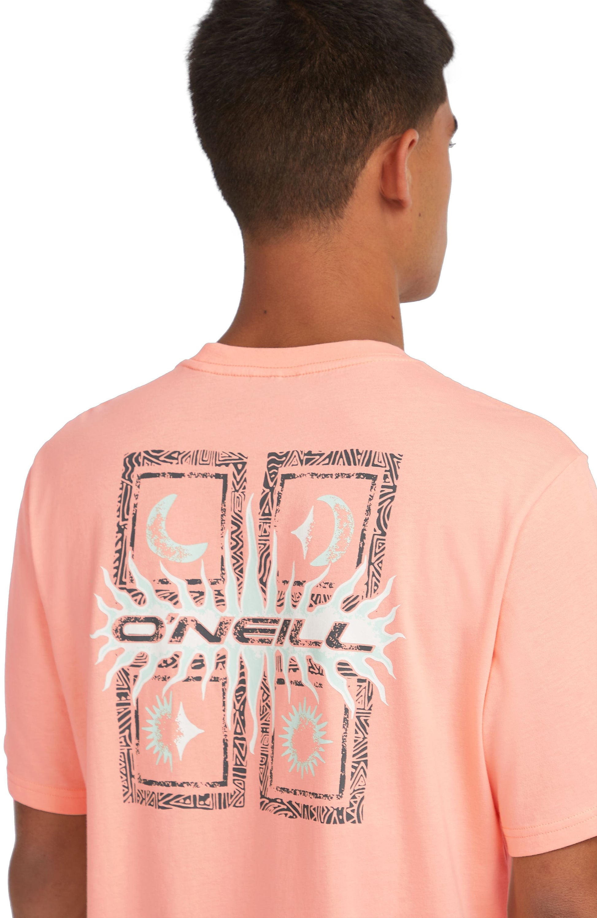 Retro Graphic T-Shirt Men Coral Pop
