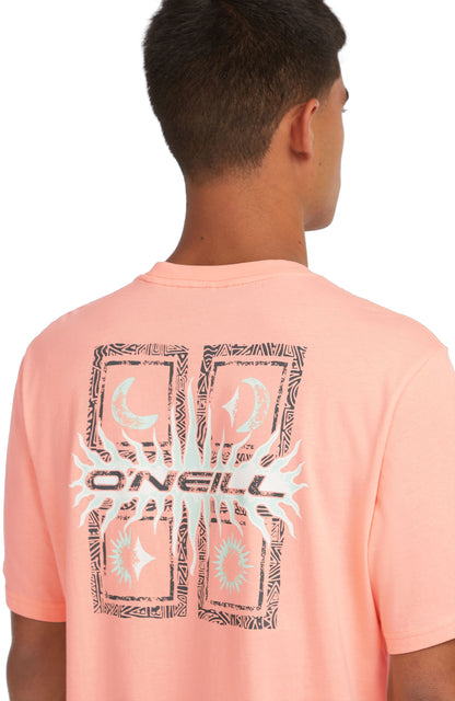 Retro Graphic T-Shirt Men Coral Pop