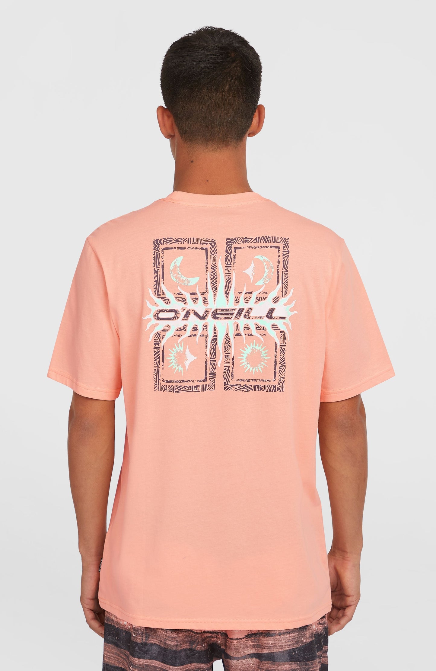 Retro Graphic T-Shirt Men Coral Pop