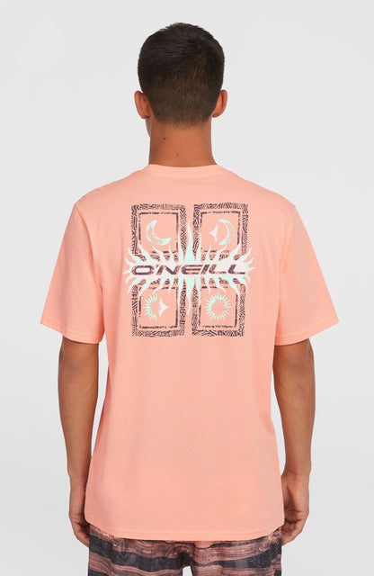 Retro Graphic T-Shirt Men Coral Pop