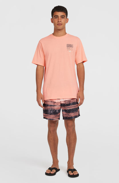 Retro Graphic T-Shirt Men Coral Pop