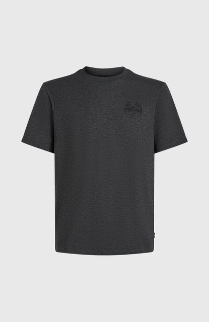Back Print T-Shirt Men Black Out Melange